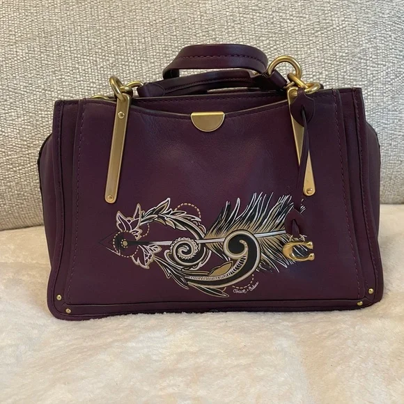 Coach 1941 Dreamer with Tattoo Feather Chelsea Champlain 36914 Plum - Picture 1 of 15